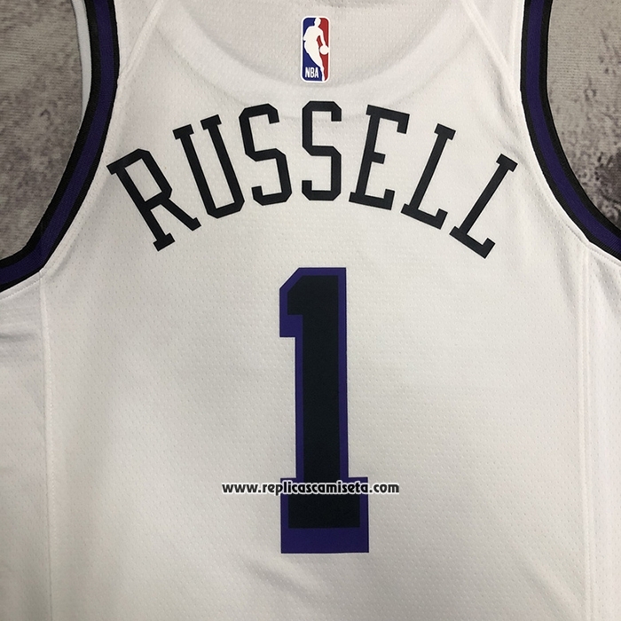 Camiseta Los Angeles Lakers D'Angelo Russell #1 Ciudad 2022-23 Blanco